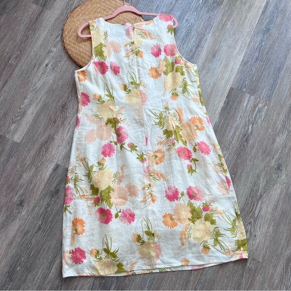 J. Jill Floral Sleeveless Dress - Pink, Green, Cream - Picture 6 of 6